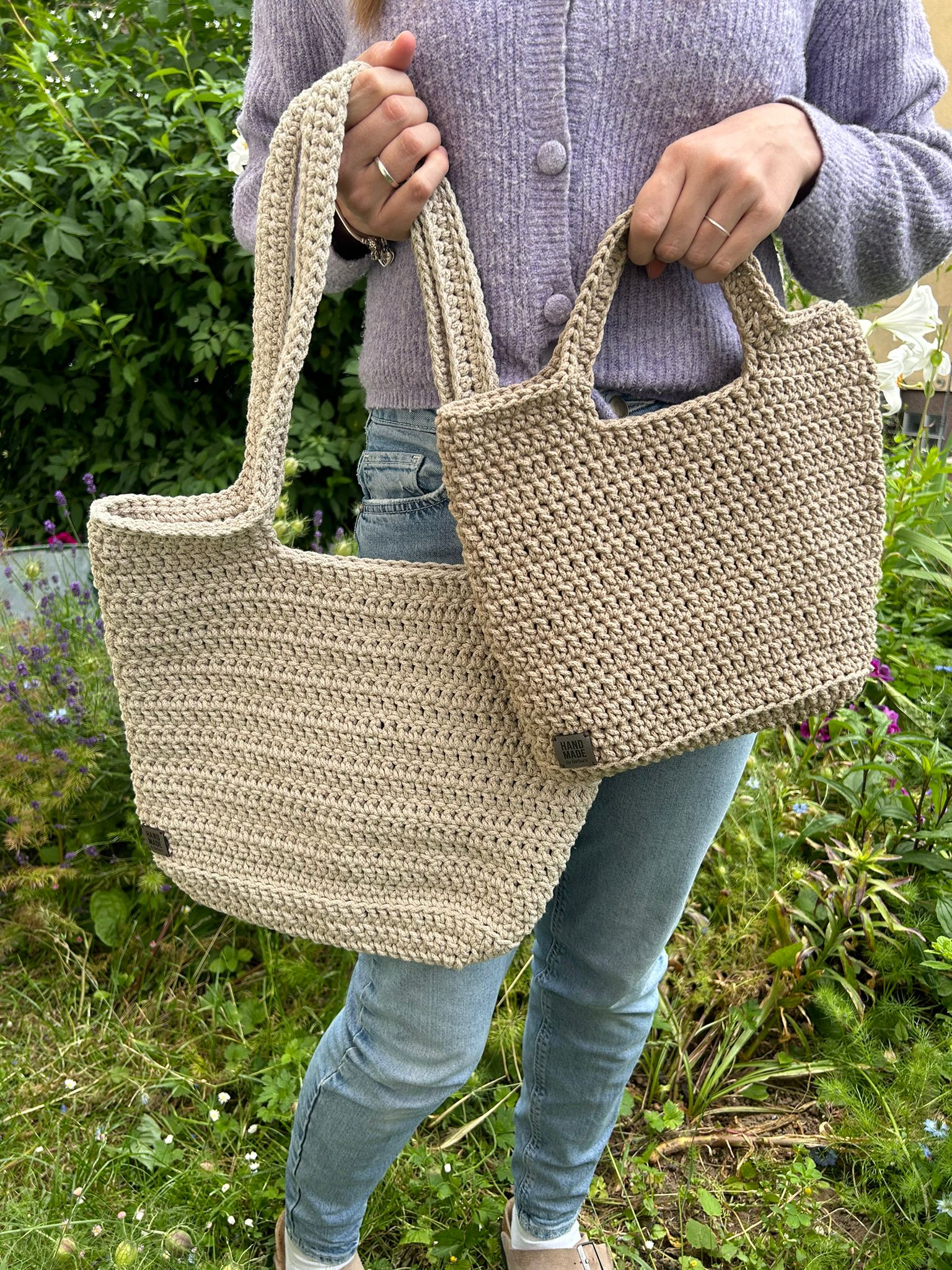 Tasche, Shopper Bag in 3mm Bobbiny-Garn, verschiedene Größen